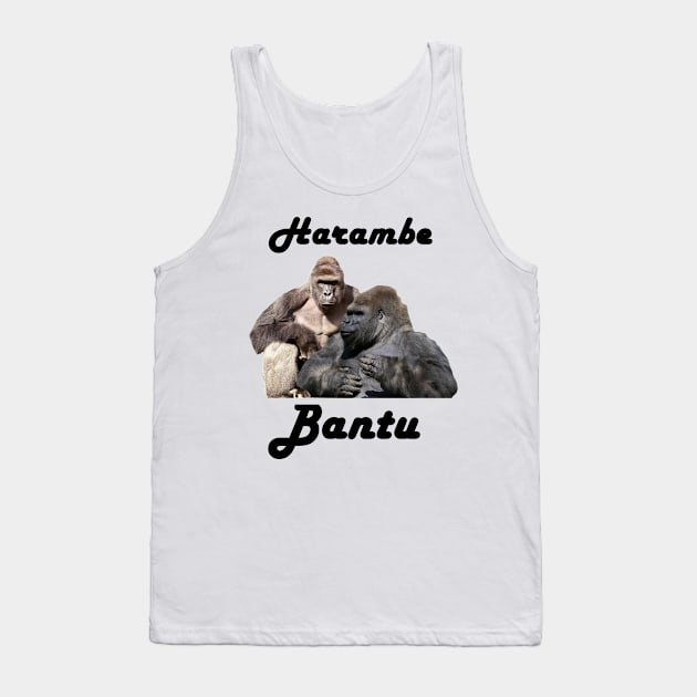 Harambe Bantu (Black text) Tank Top by harambism